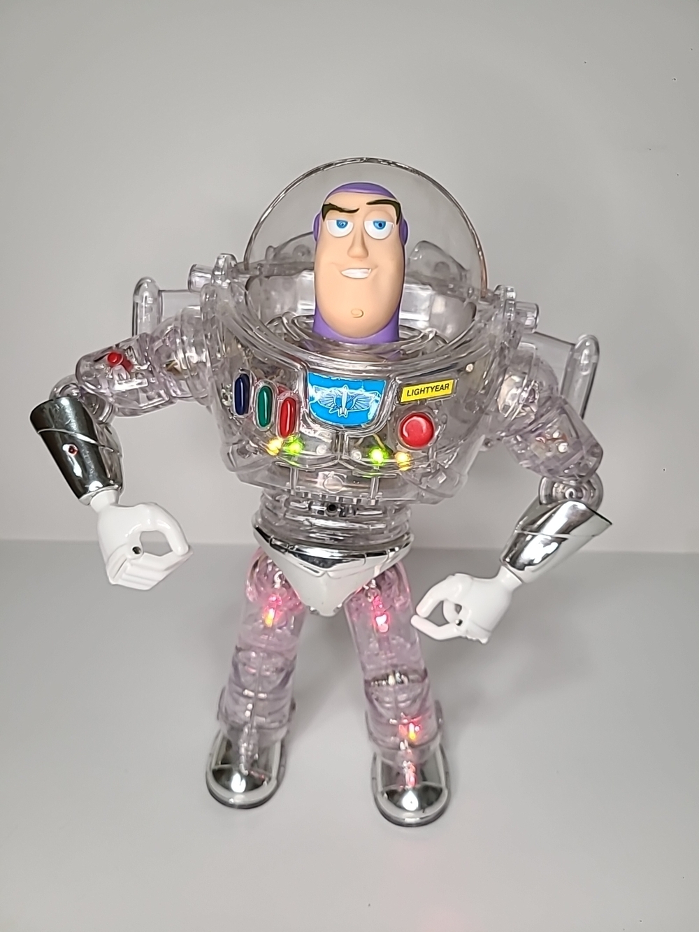 RARE Toy Story Interstellar Buzz Lightyear Clear Chrome Thinkway
